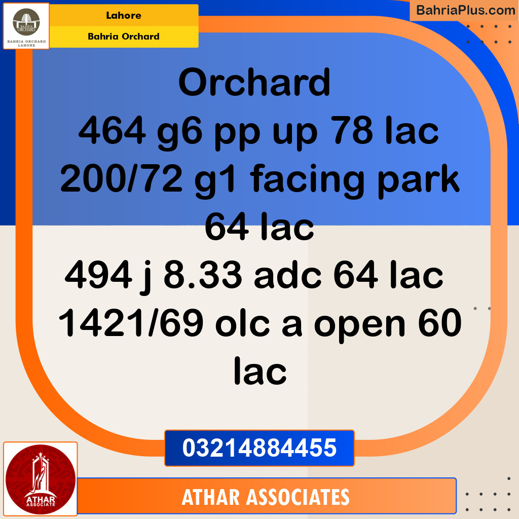 Residential Plot for Sale in Bahria Orchard, Lahore - (BP-196827)