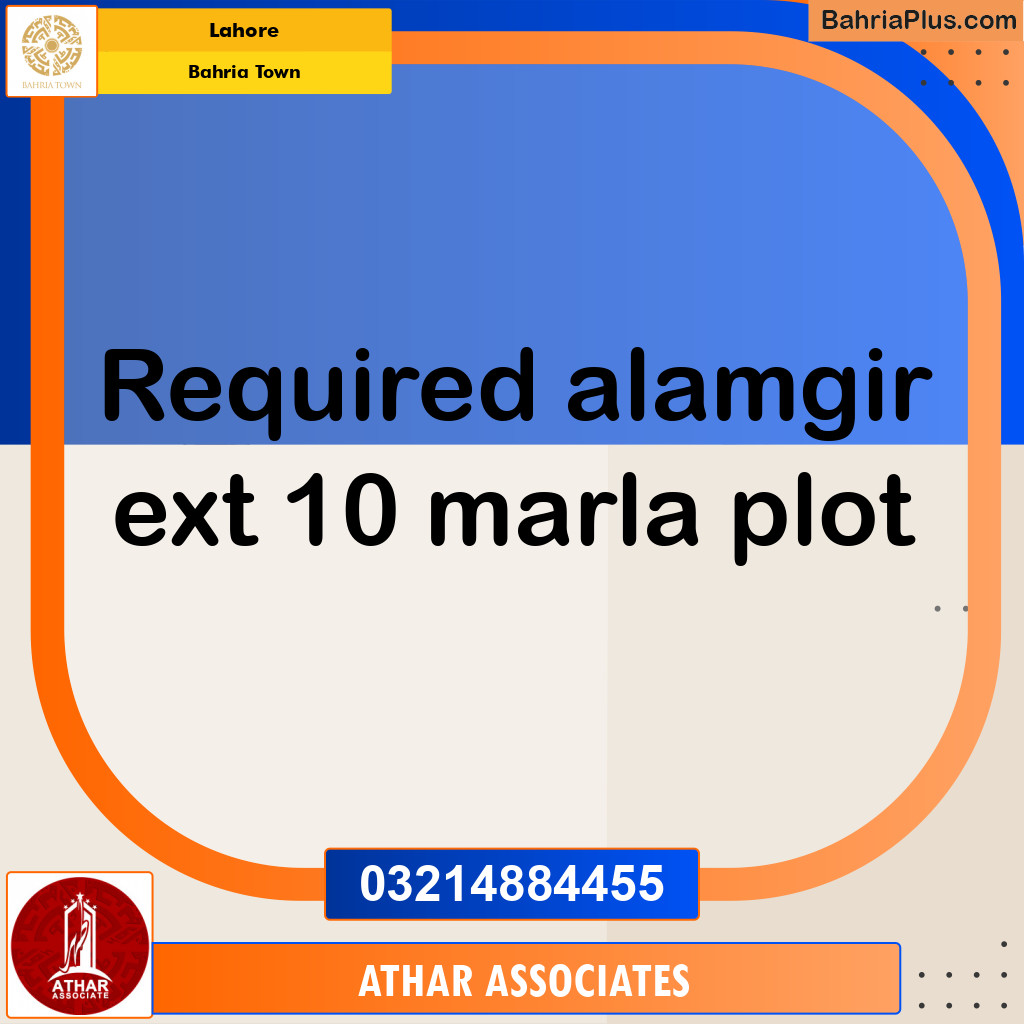 Residential Plot for Sale in Bahria Town, Lahore - (BP-196842)