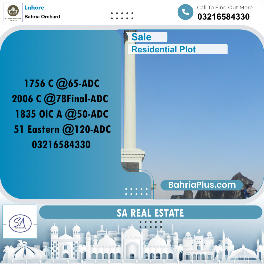 Residential Plot for Sale in Bahria Orchard, Lahore - (BP-196855)