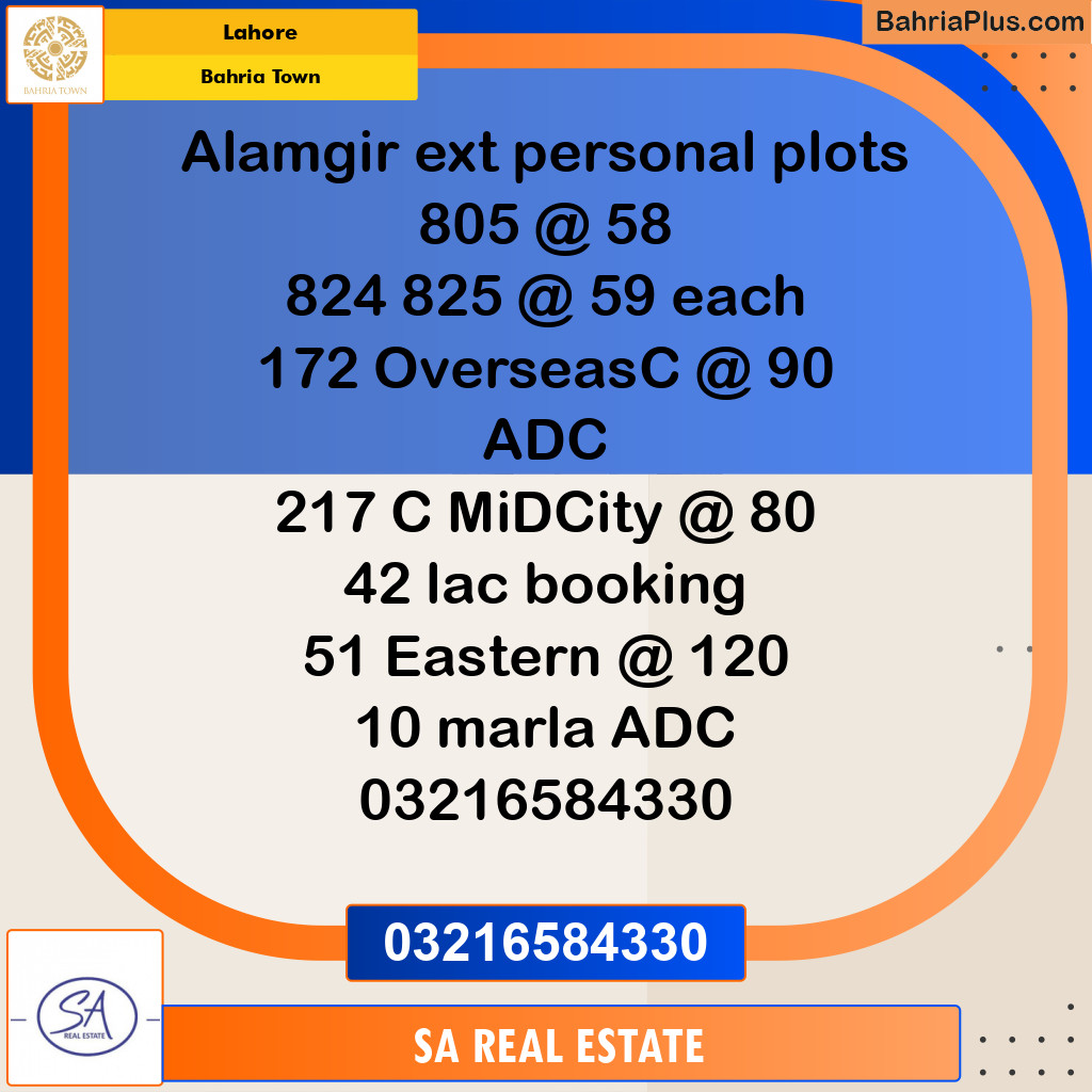 Residential Plot for Sale in Bahria Town, Lahore - (BP-196856)