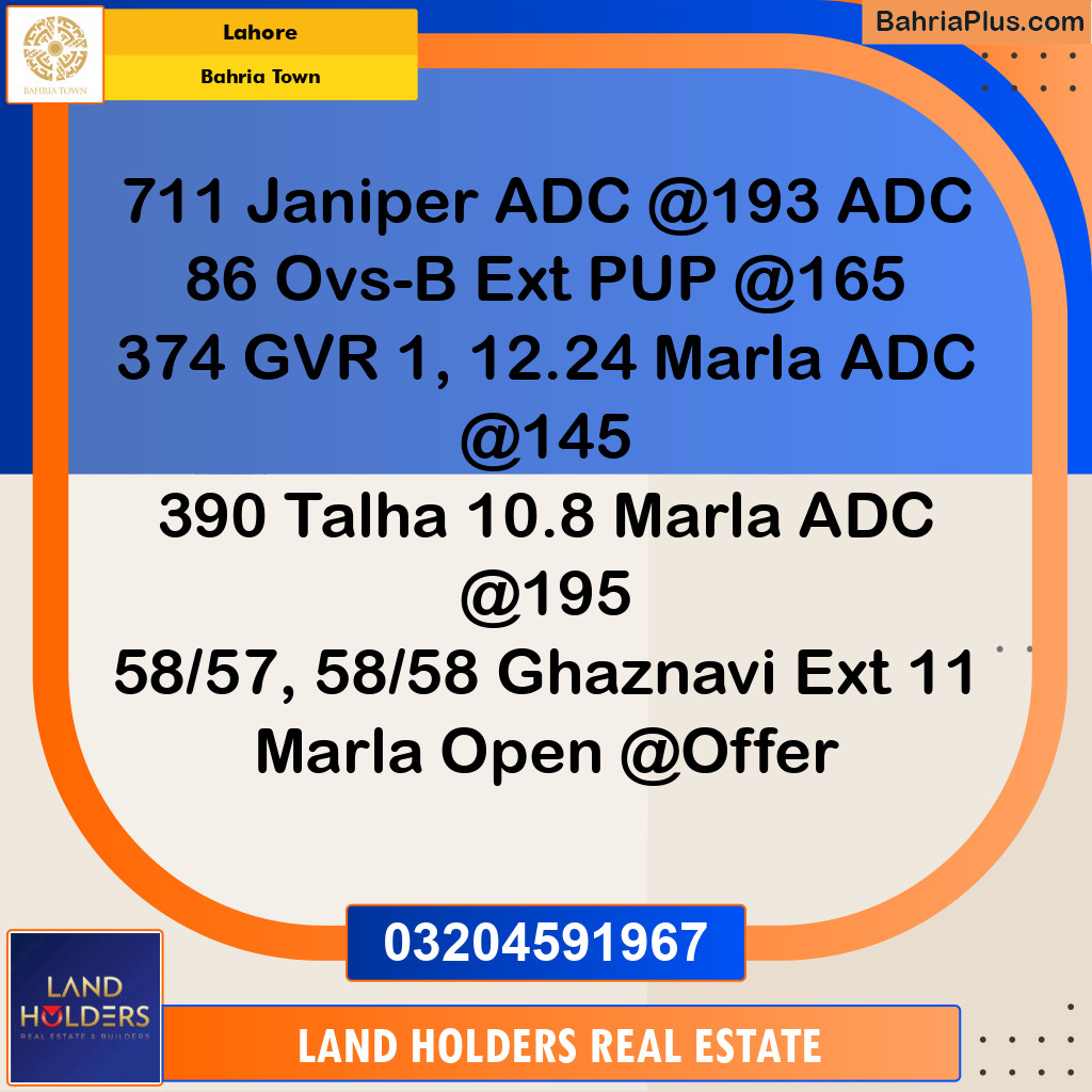 Residential Plot for Sale in Bahria Town, Lahore - (BP-196858)