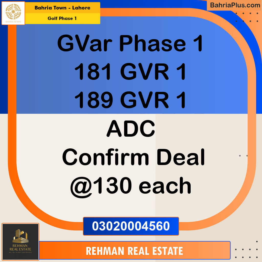 Residential Plot for Sale in Golf Phase 1 -  Bahria Town, Lahore - (BP-196882)