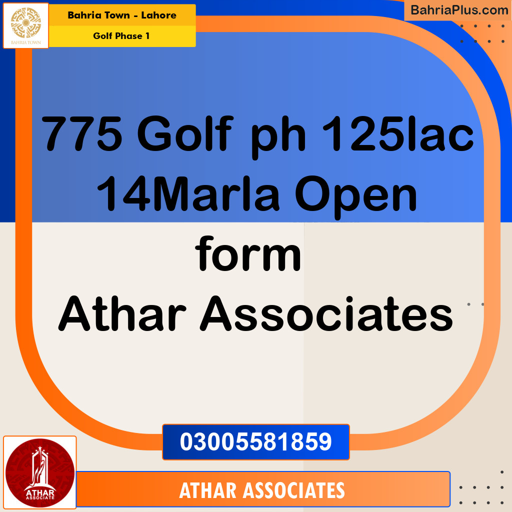 Residential Plot for Sale in Golf Phase 1 -  Bahria Town, Lahore - (BP-196885)