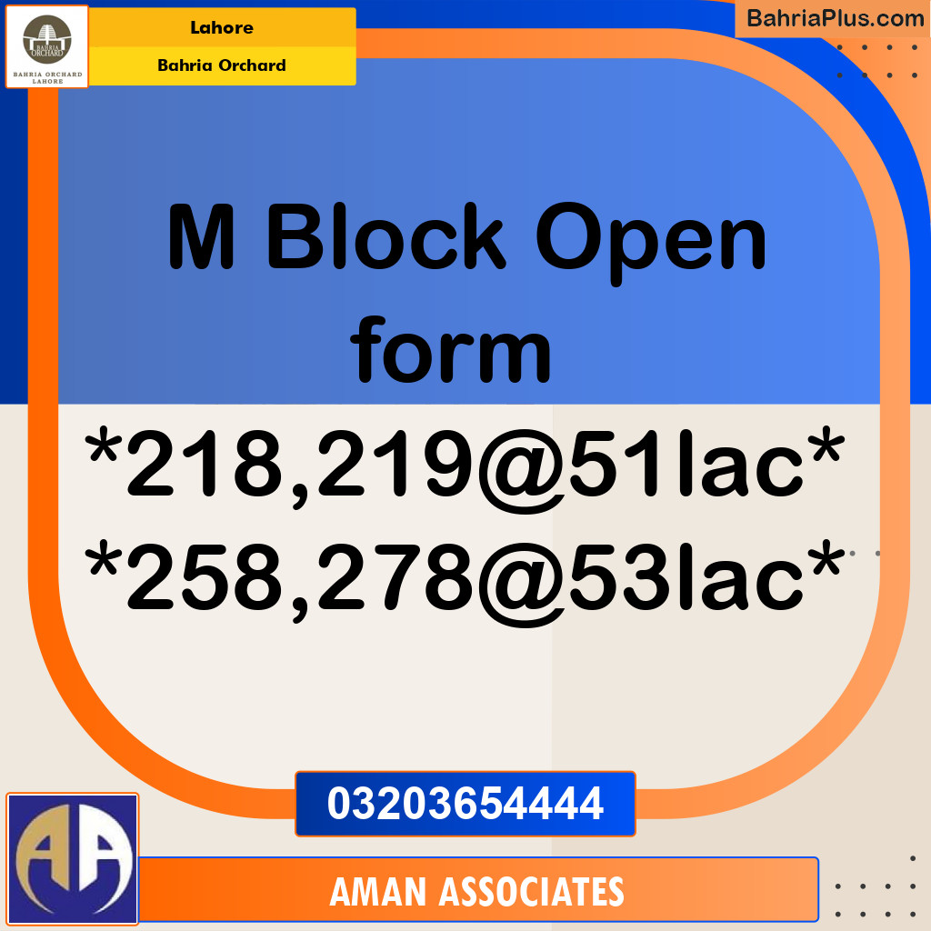 Residential Plot for Sale in Bahria Orchard, Lahore - (BP-196886)