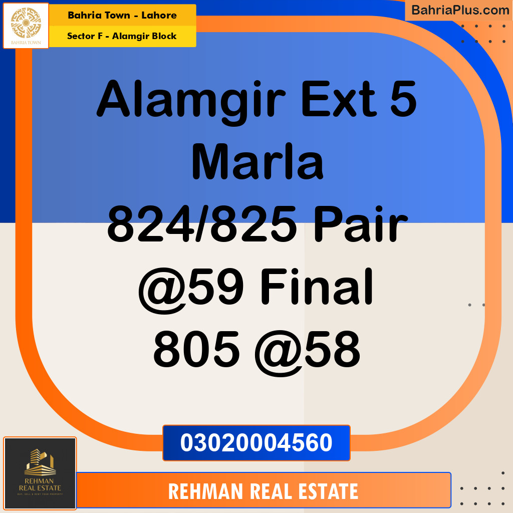 Residential Plot for Sale in Sector F - Alamgir Block -  Bahria Town, Lahore - (BP-196915)
