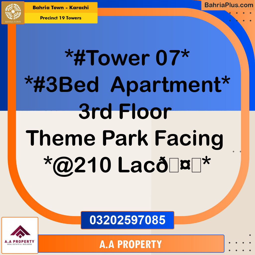 2250 Sq. Yards Residential Apartment for Sale in Precinct 19 Towers -  Bahria Town, Karachi - (BP-196932)