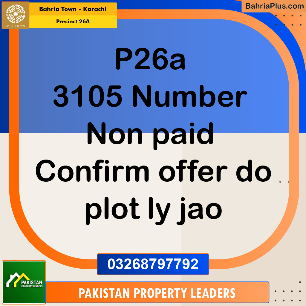 125 Sq. Yards Residential Plot for Sale in Precinct 26A -  Bahria Town, Karachi - (BP-196944)