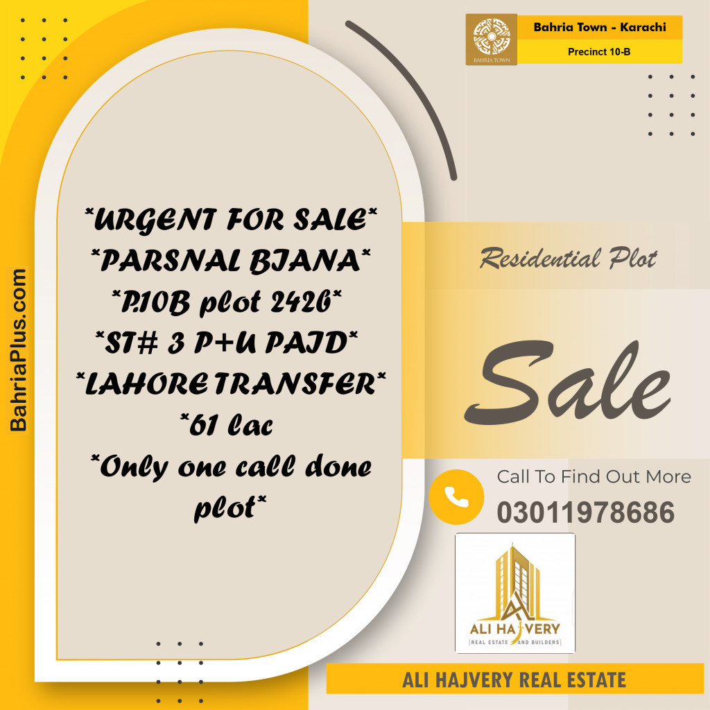 125 Sq. Yards Residential Plot for Sale in Precinct 10-B -  Bahria Town, Karachi - (BP-196985)