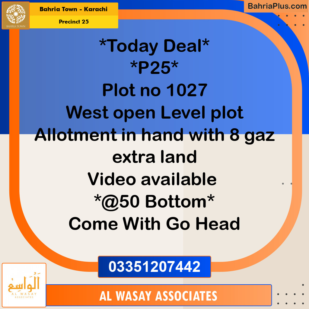 125 Sq. Yards Residential Plot for Sale in Precinct 25 -  Bahria Town, Karachi - (BP-196986)