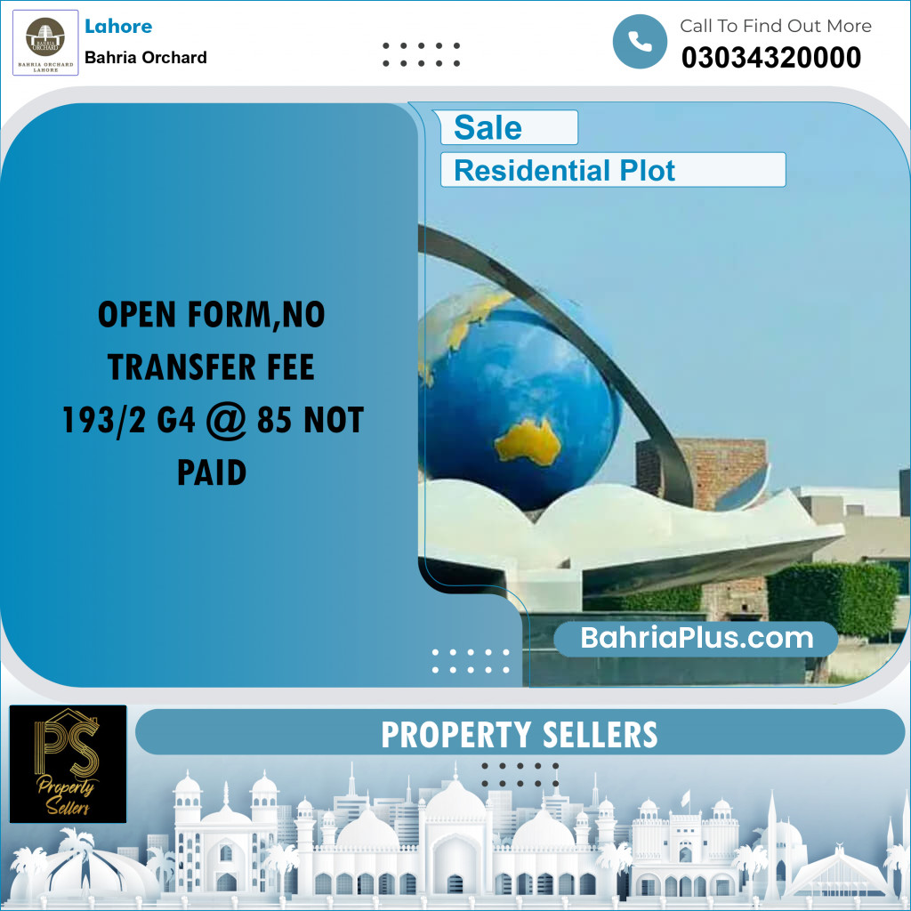 Residential Plot for Sale in Bahria Orchard, Lahore - (BP-196991)
