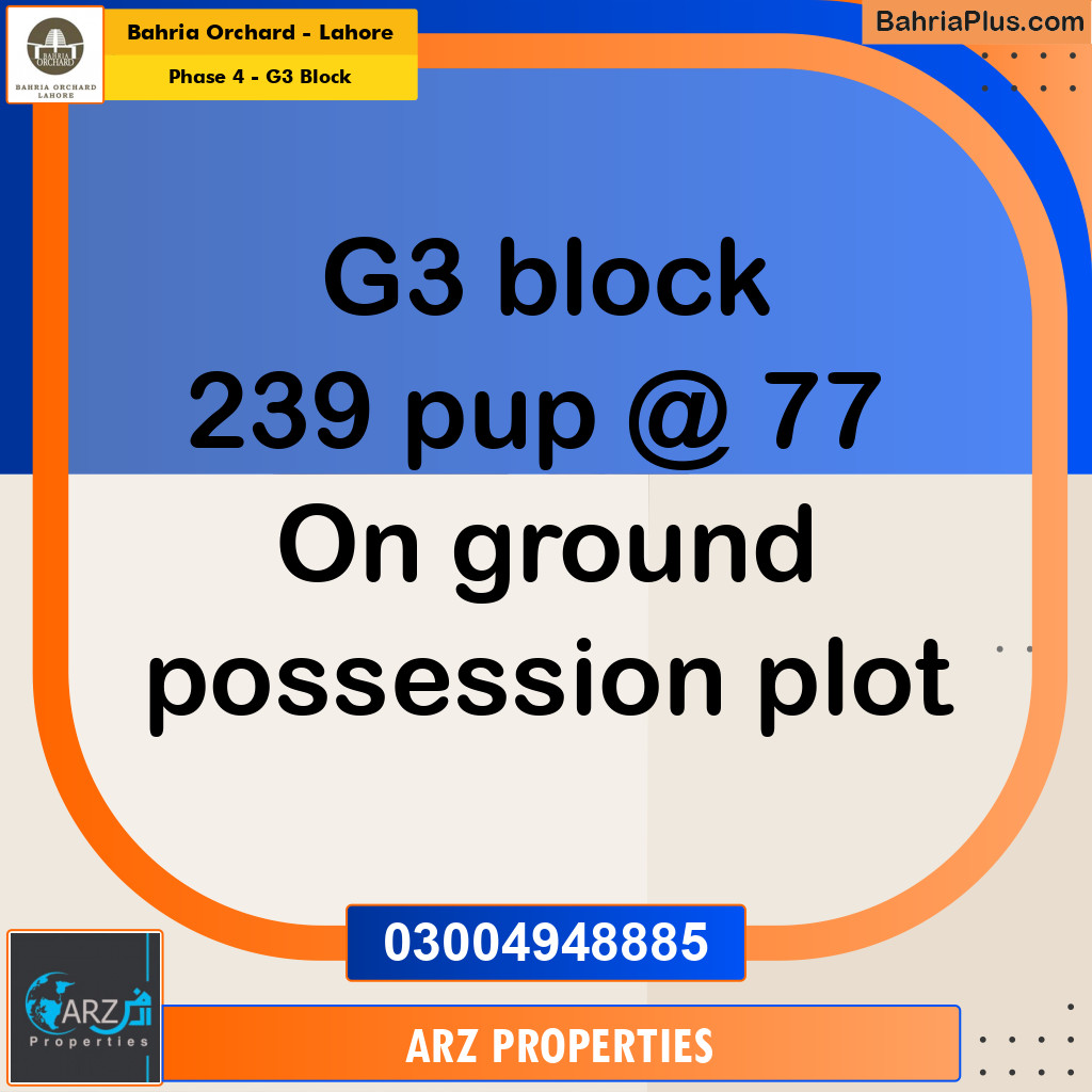 Residential Plot for Sale in Phase 4 - G3 Block -  Bahria Orchard, Lahore - (BP-197006)