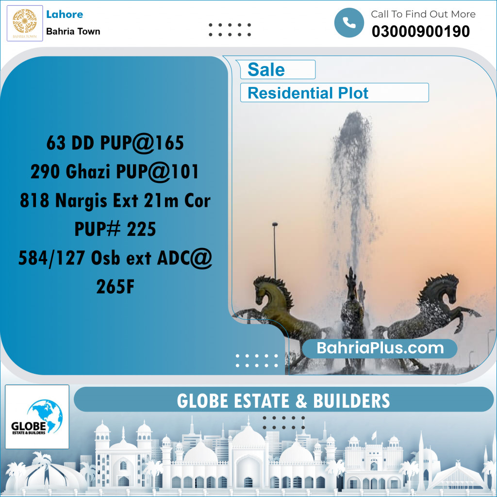 Residential Plot for Sale in Bahria Town, Lahore - (BP-197049)