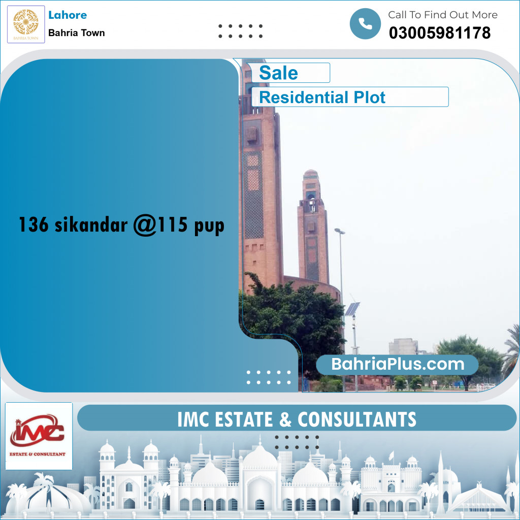 Residential Plot for Sale in Bahria Town, Lahore - (BP-197055)