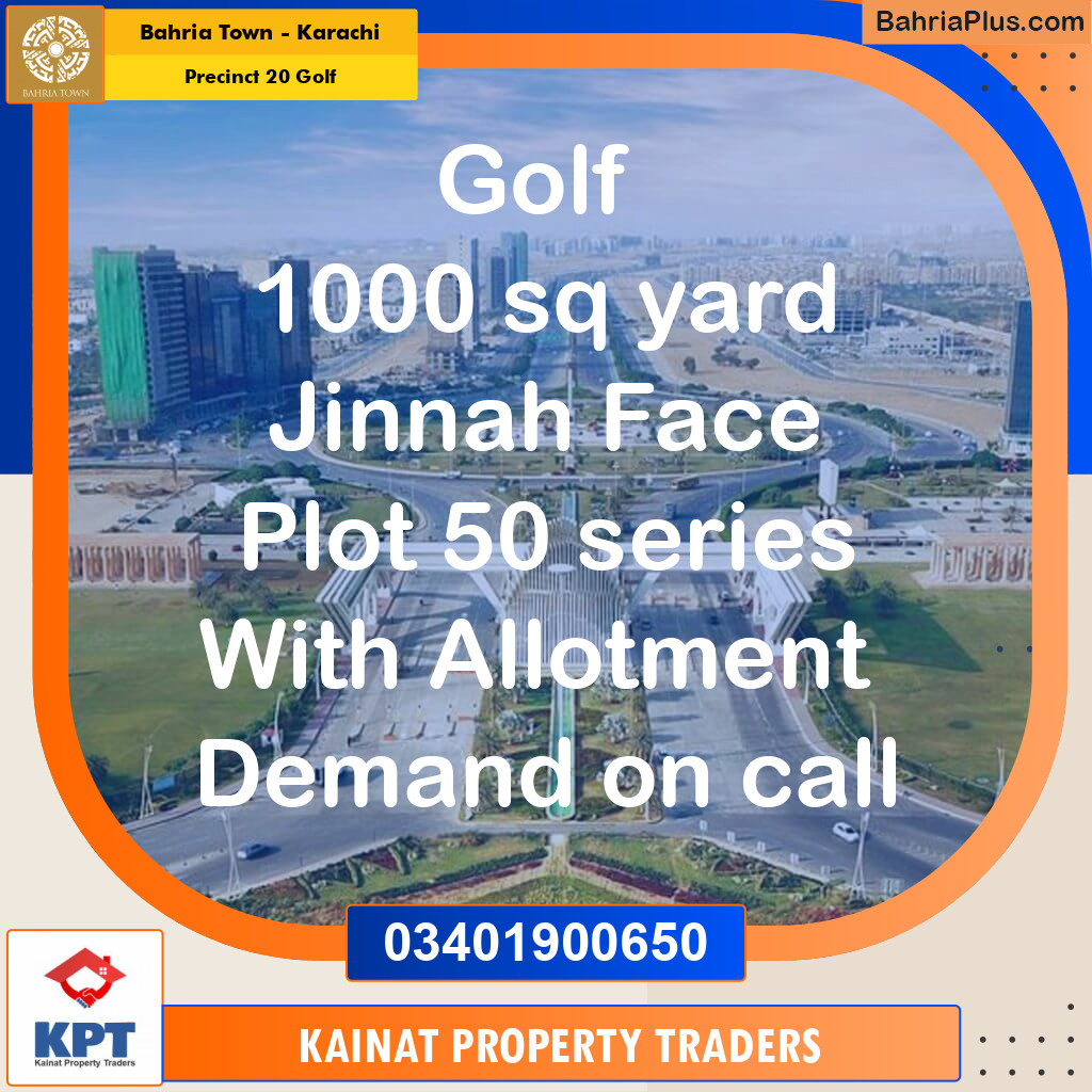 1000 Sq. Yards Residential Plot for Sale in Precinct 20 Golf -  Bahria Town, Karachi - (BP-197076)