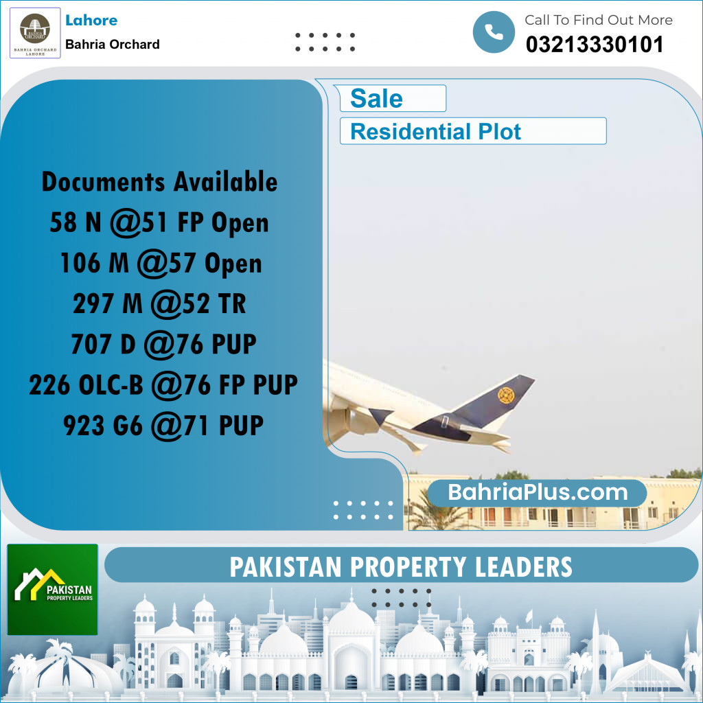 Residential Plot for Sale in Bahria Orchard, Lahore - (BP-197105)
