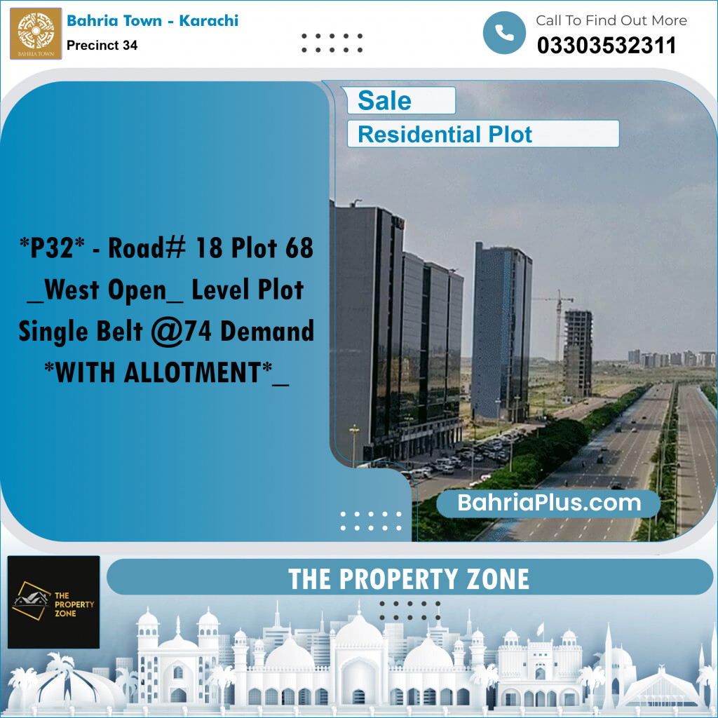 250 Sq. Yards Residential Plot for Sale in Precinct 34 -  Bahria Town, Karachi - (BP-197124)
