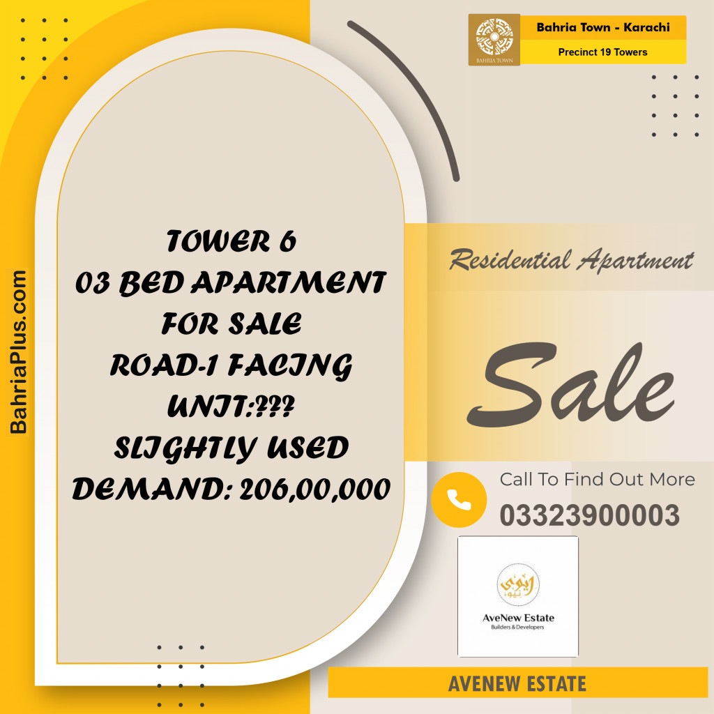 2250 Sq. Yards Residential Apartment for Sale in Precinct 19 Towers -  Bahria Town, Karachi - (BP-197141)