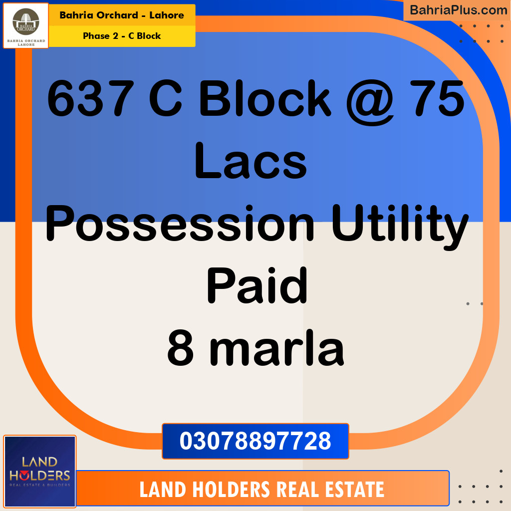 Residential Plot for Sale in Phase 2 - C Block -  Bahria Orchard, Lahore - (BP-197147)