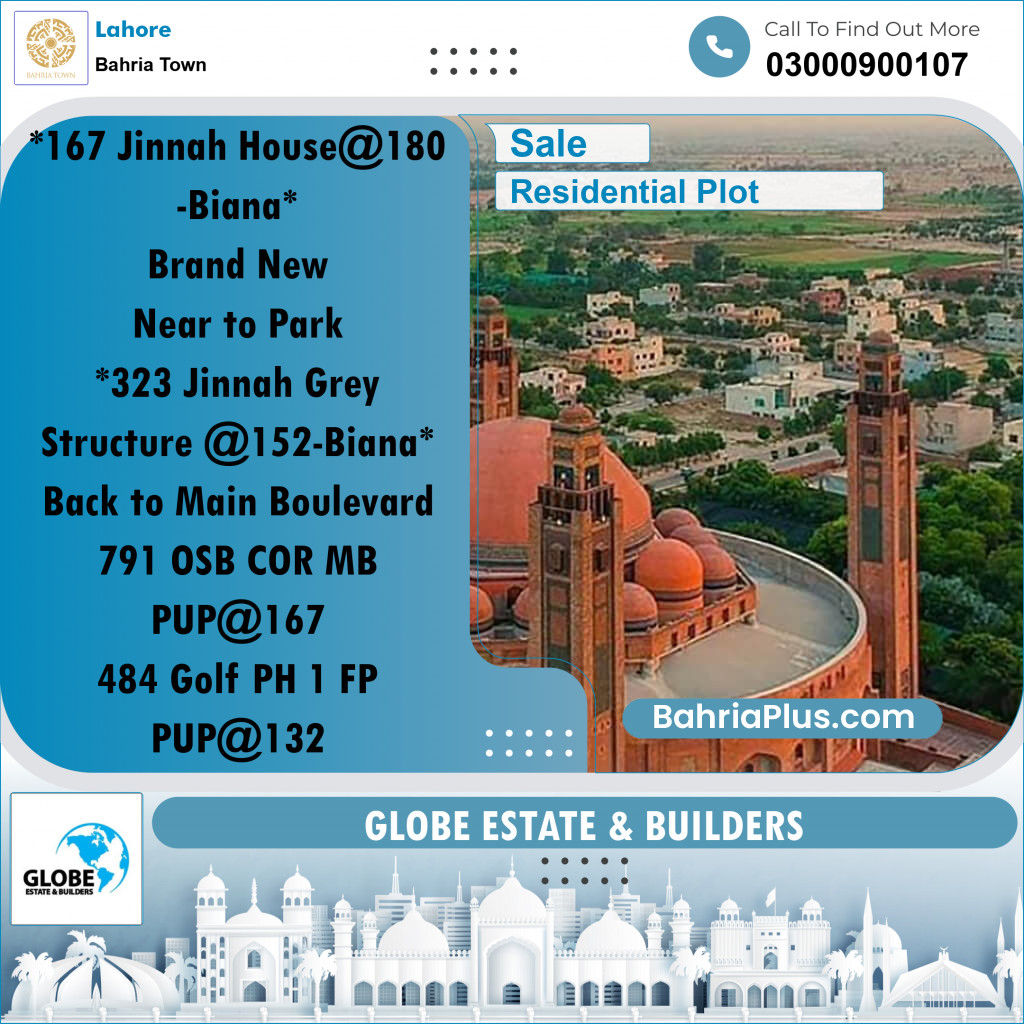 Residential Plot for Sale in Bahria Town, Lahore - (BP-197257)