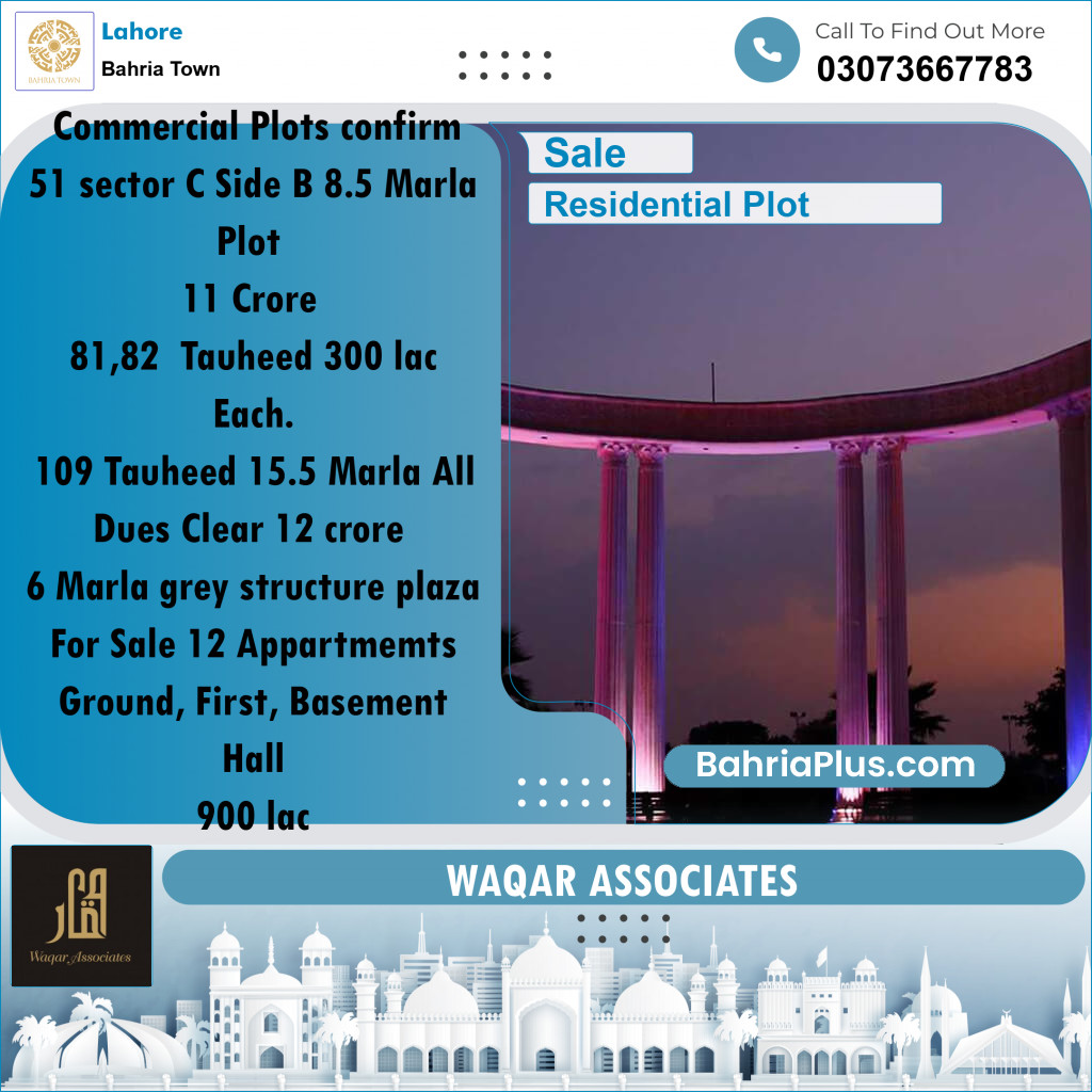 Residential Plot for Sale in Bahria Town, Lahore - (BP-197267)