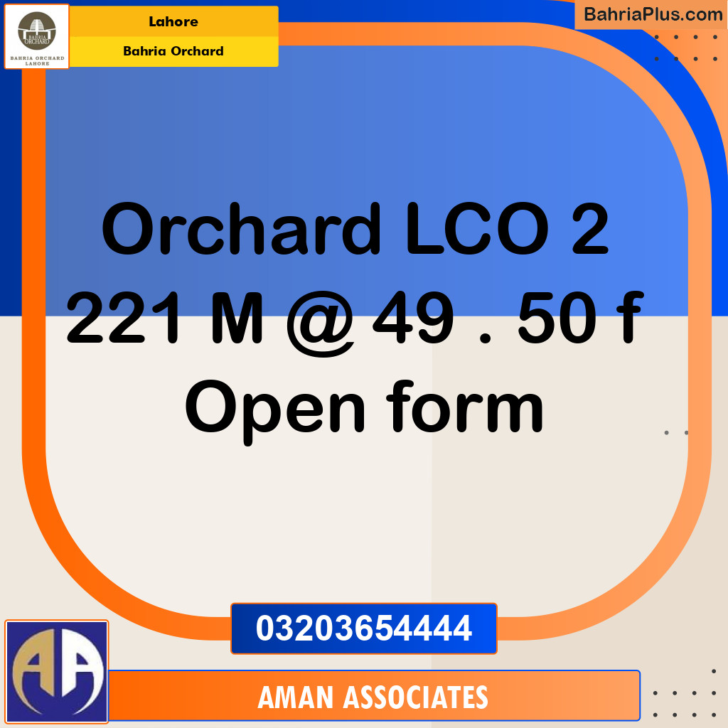 Residential Plot for Sale in Bahria Orchard, Lahore - (BP-197303)