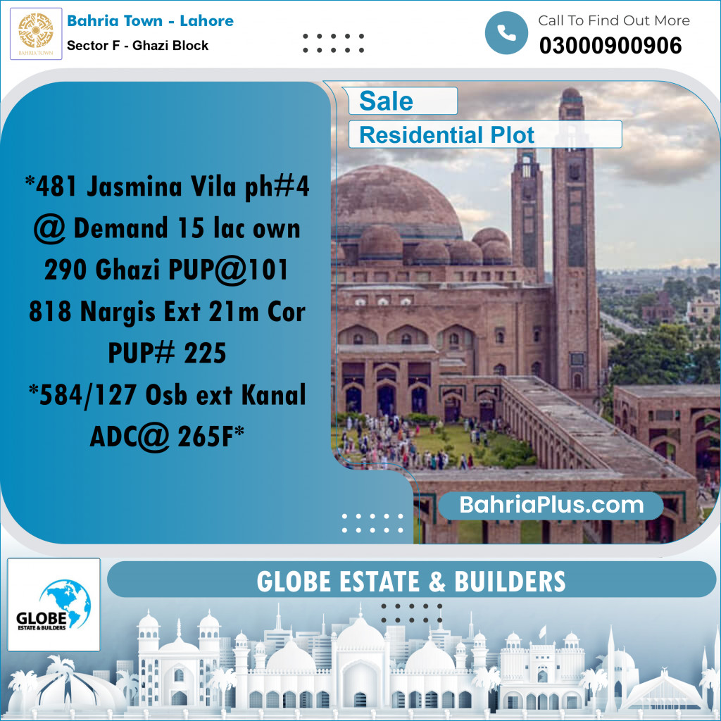 Residential Plot for Sale in Sector F - Ghazi Block -  Bahria Town, Lahore - (BP-197321)