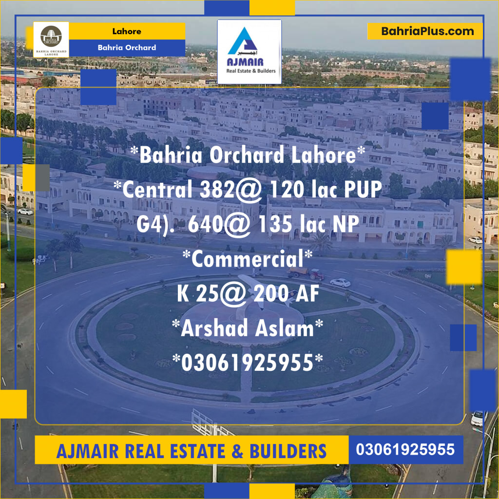 Residential Plot for Sale in Bahria Orchard, Lahore - (BP-197324)