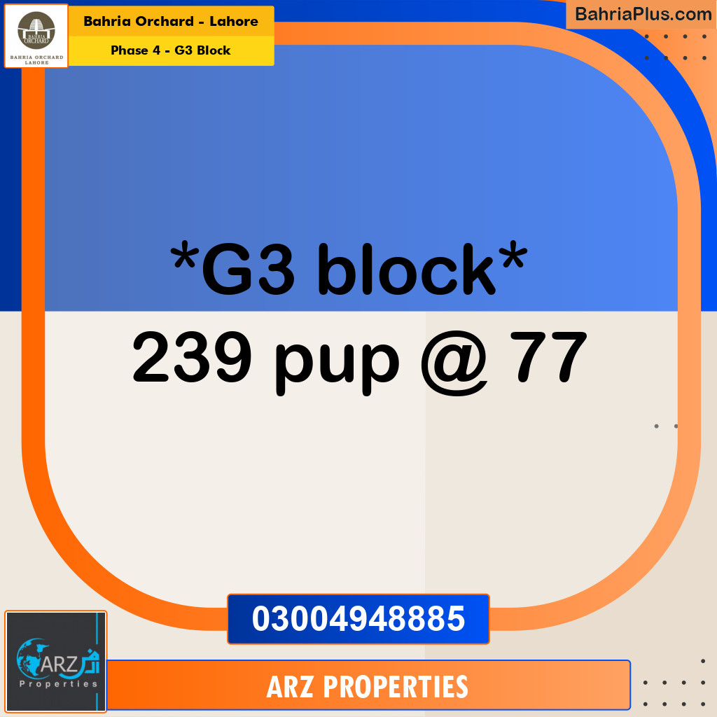 Residential Plot for Sale in Phase 4 - G3 Block -  Bahria Orchard, Lahore - (BP-197342)