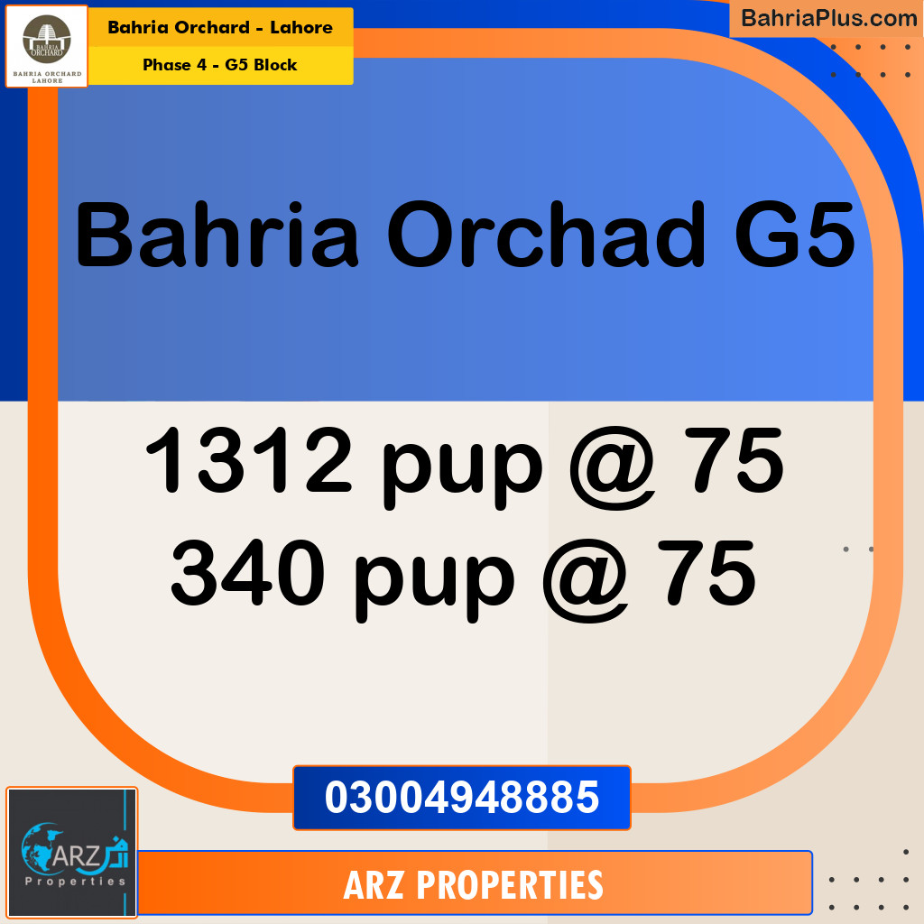 Residential Plot for Sale in Phase 4 - G5 Block -  Bahria Orchard, Lahore - (BP-197351)