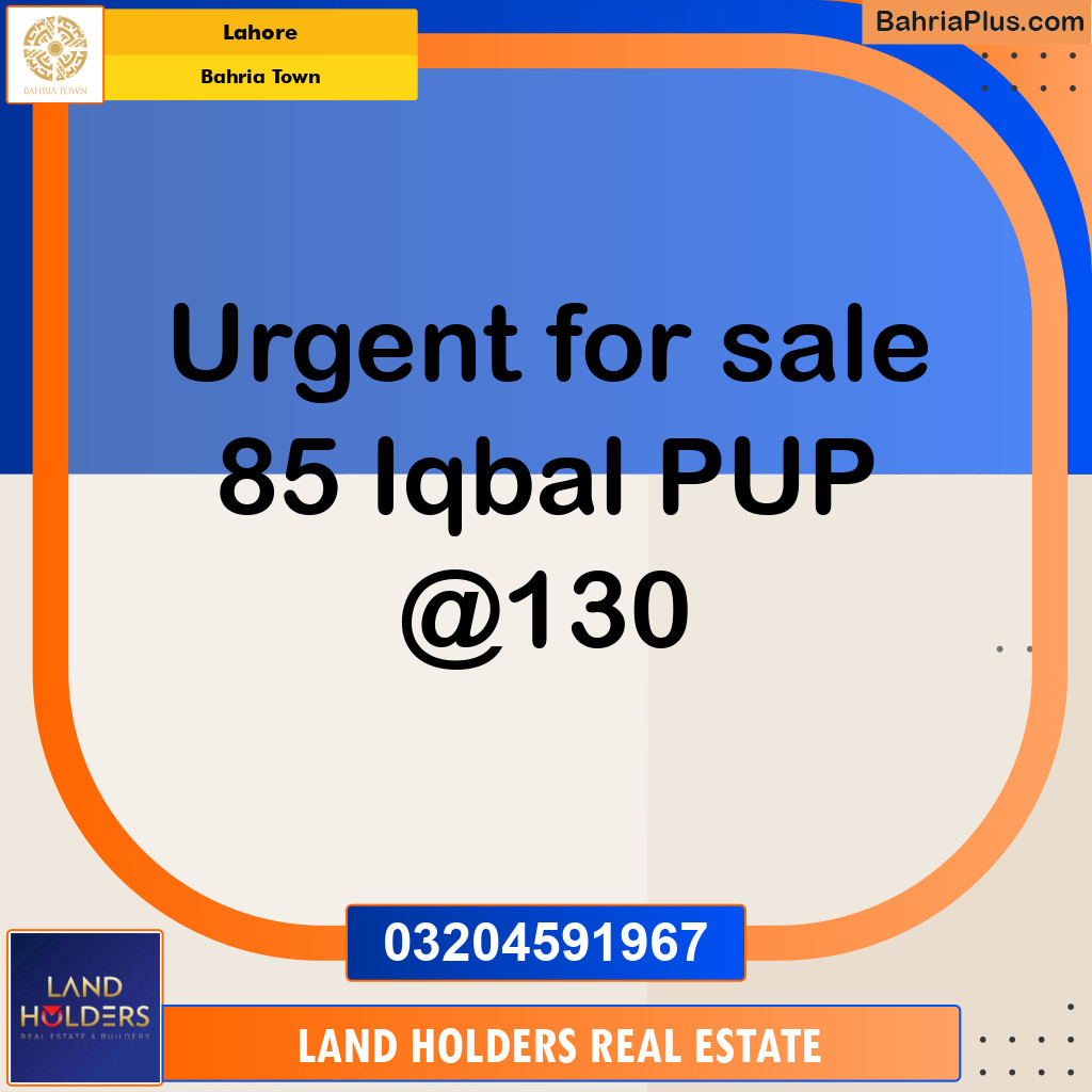 Residential Plot for Sale in Bahria Town, Lahore - (BP-197376)