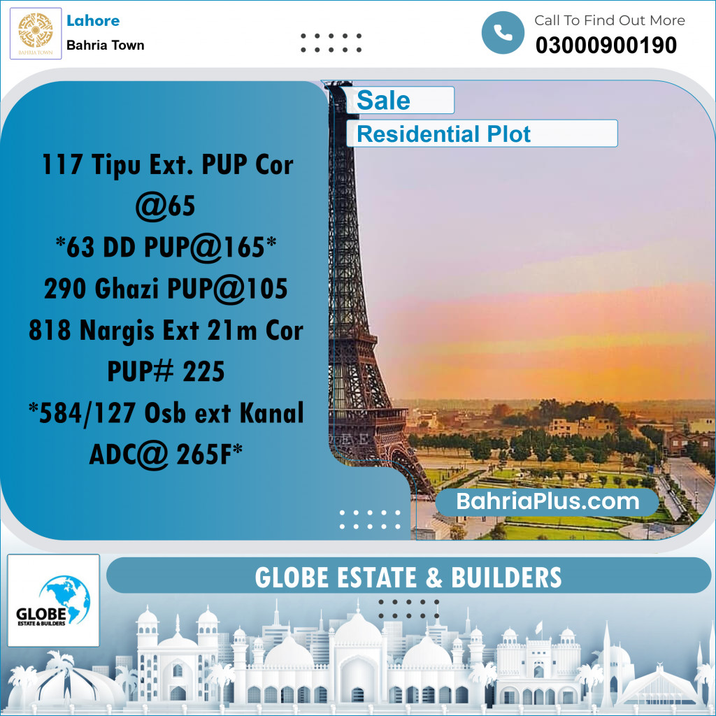 Residential Plot for Sale in Bahria Town, Lahore - (BP-197384)