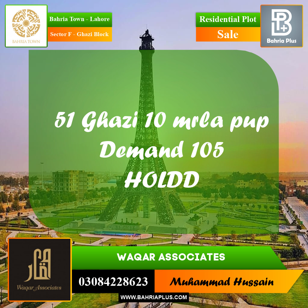 Residential Plot for Sale in Sector F - Ghazi Block - Bahria Town, Lahore - (BP-197393)