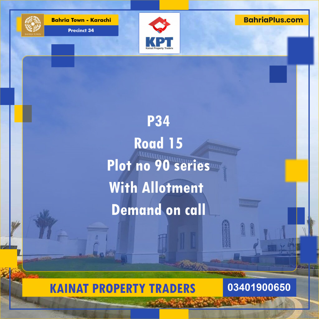 250 Sq. Yards Residential Plot for Sale in Precinct 34 -  Bahria Town, Karachi - (BP-197407)