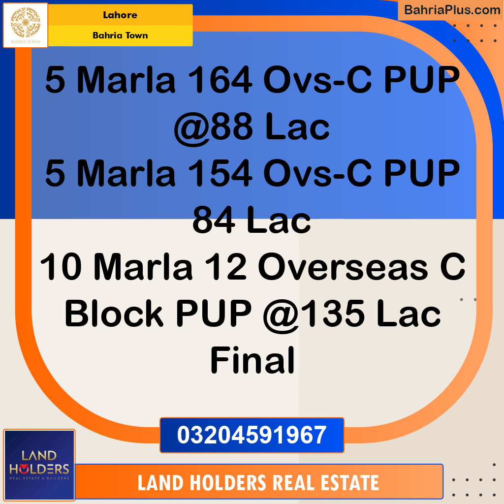 Residential Plot for Sale in Bahria Town, Lahore - (BP-197426)