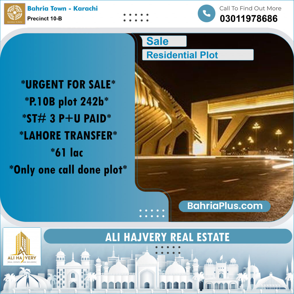 125 Sq. Yards Residential Plot for Sale in Precinct 10-B -  Bahria Town, Karachi - (BP-197439)