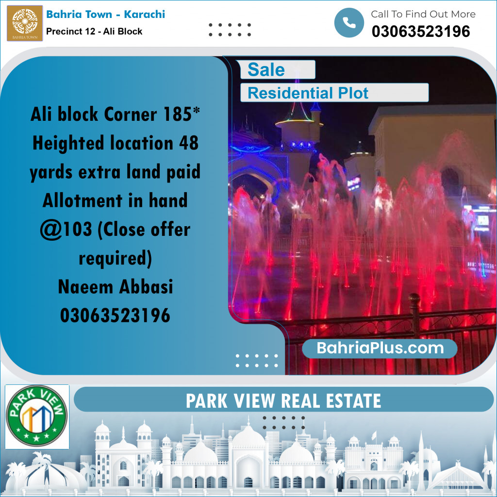 125 Sq. Yards Residential Plot for Sale in Precinct 12 - Ali Block -  Bahria Town, Karachi - (BP-197443)