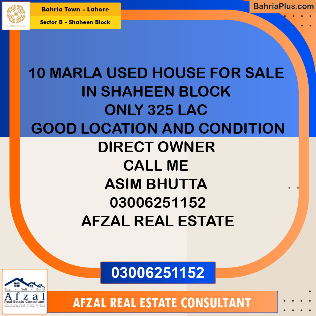 Residential House for Sale in Sector B - Shaheen Block - Bahria Town, Lahore - (BP-197445)
