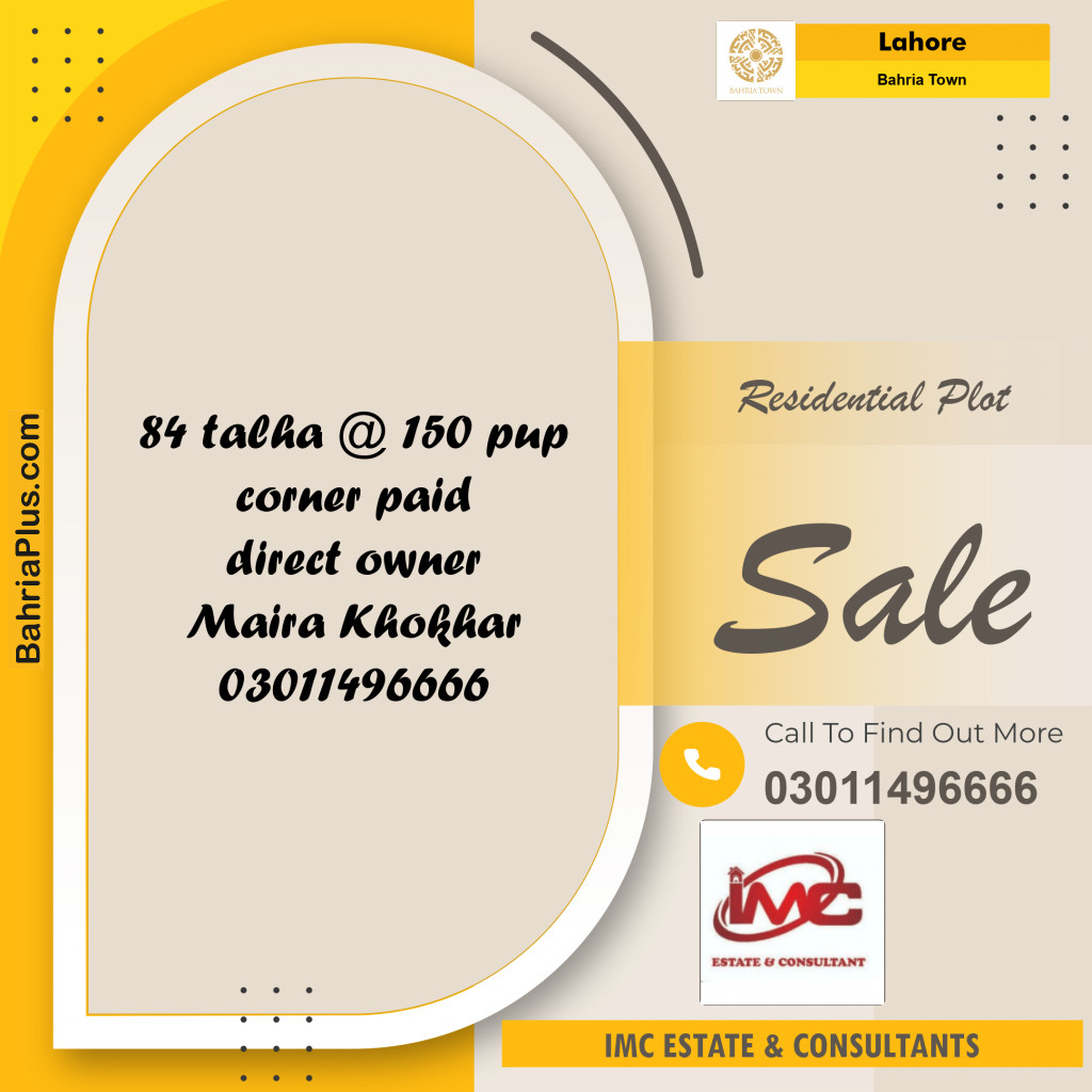 Residential Plot for Sale in Bahria Town, Lahore - (BP-197467)