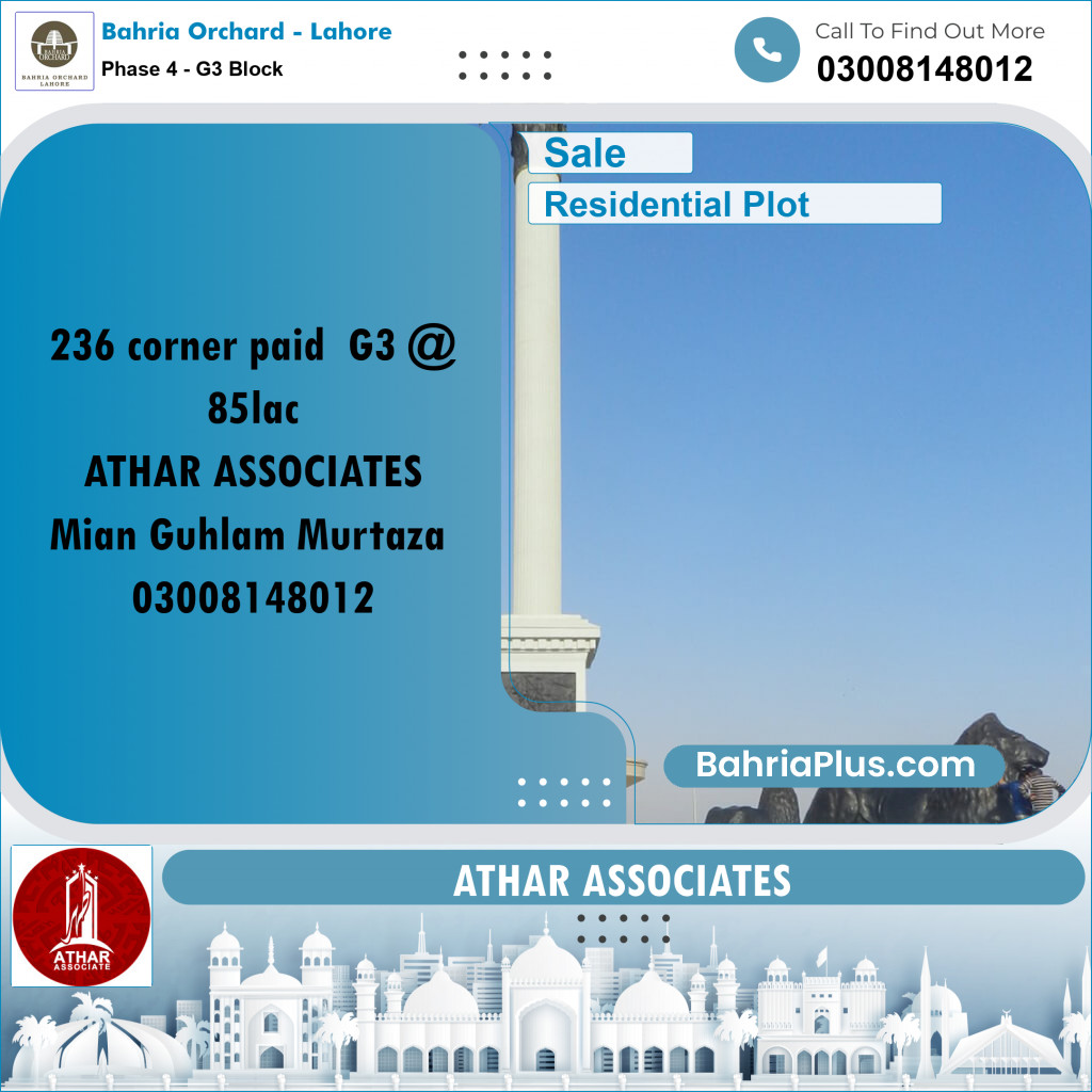 Residential Plot for Sale in Phase 4 - G3 Block - Bahria Orchard, Lahore - (BP-197504)