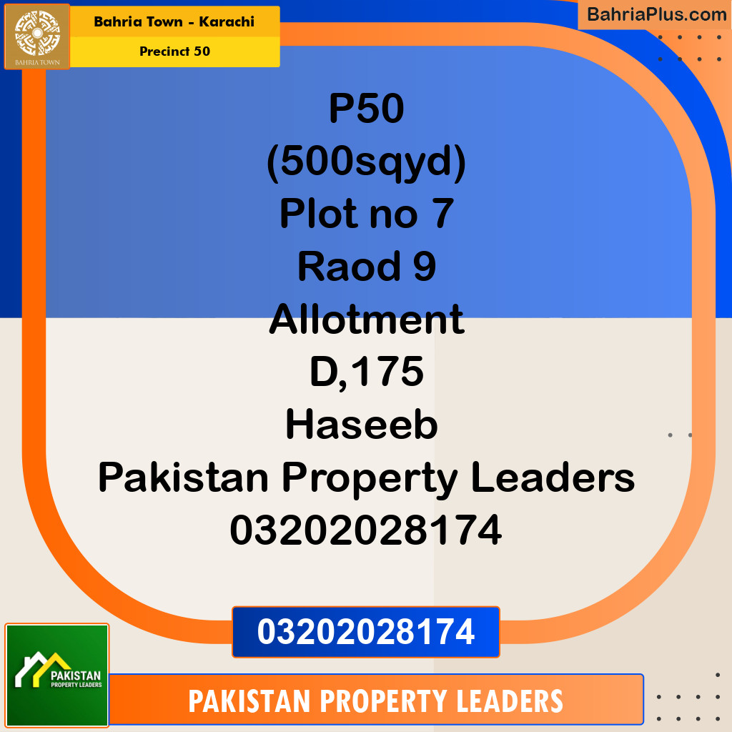 Residential Plot for Sale in Precinct 50 -  Bahria Town, Karachi - (BP-197559)