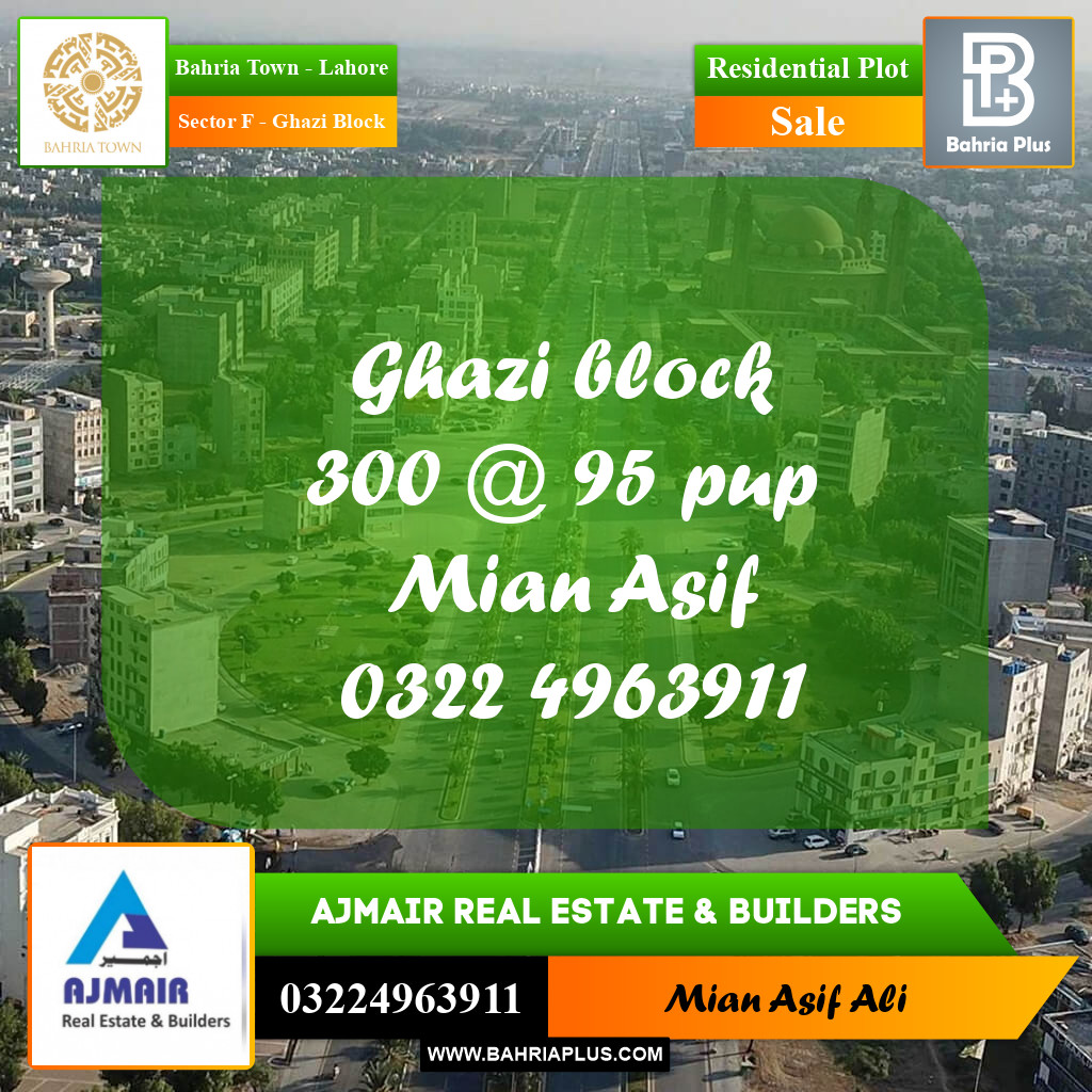 Residential Plot for Sale in Sector F - Ghazi Block -  Bahria Town, Lahore - (BP-197570)
