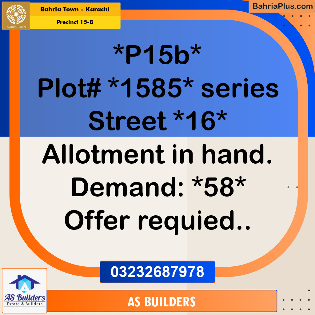 125 Sq. Yards Residential Plot for Sale in Precinct 15-B -  Bahria Town, Karachi - (BP-197586)