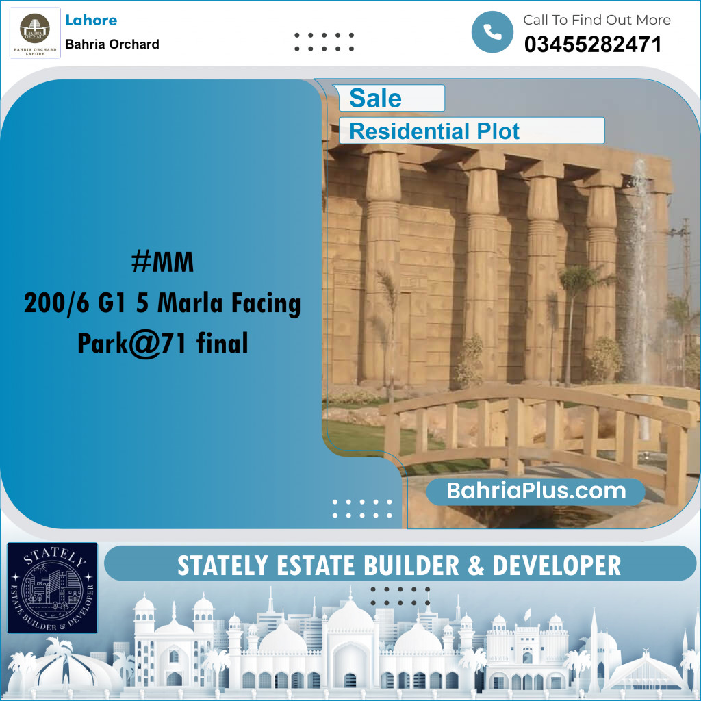 Residential Plot for Sale in Bahria Orchard, Lahore - (BP-197616)