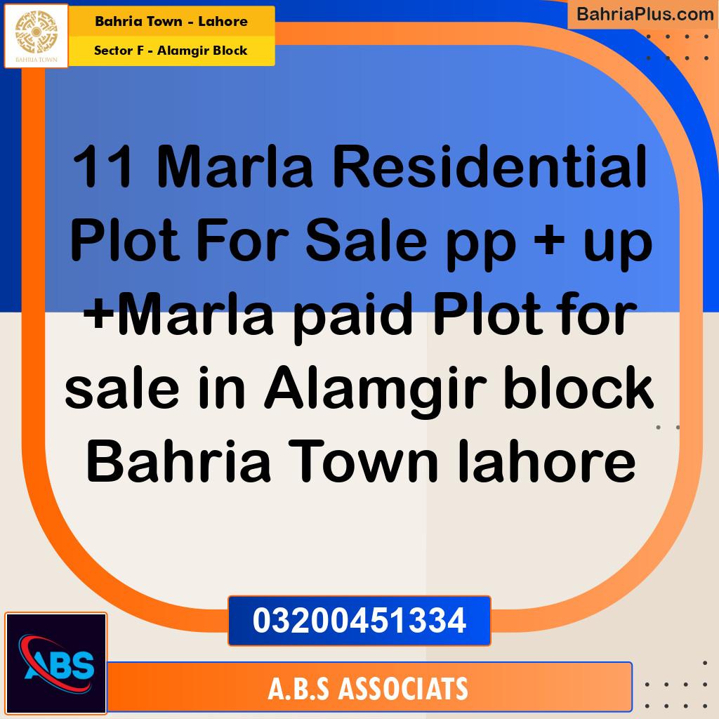 Residential Plot for Sale in Sector F - Alamgir Block - Bahria Town, Lahore - (BP-197644)