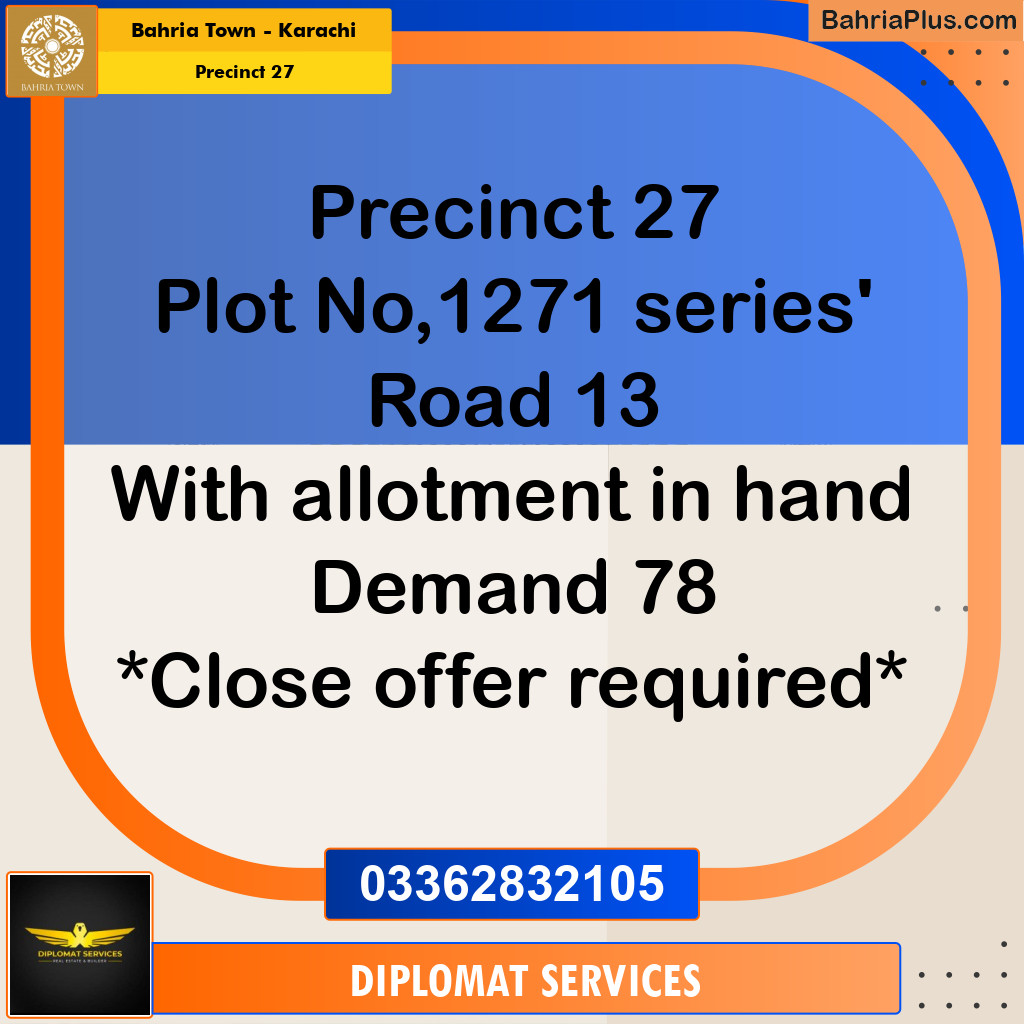 Residential Plot for Sale in Precinct 27 -  Bahria Town, Karachi - (BP-197648)