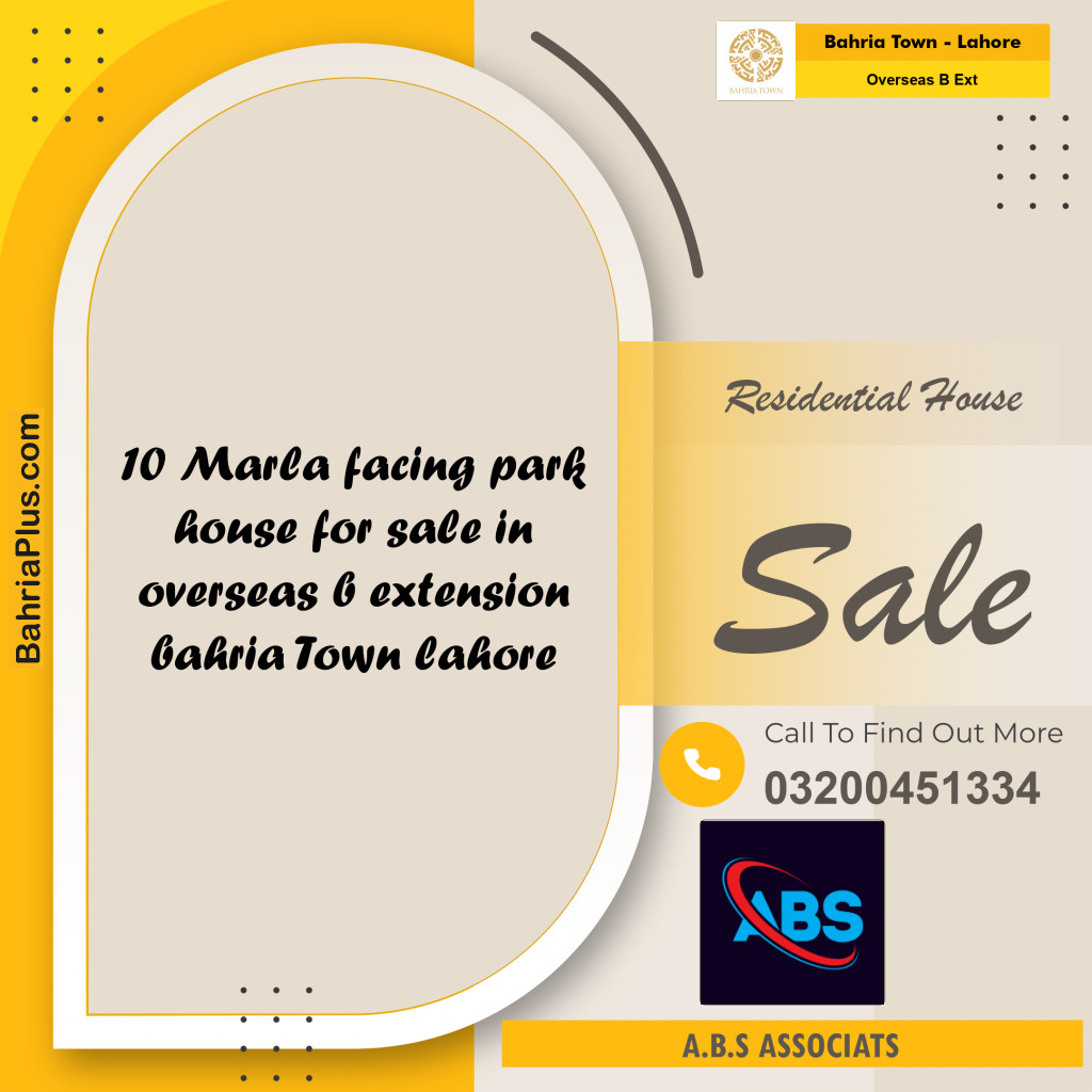 Residential House for Sale in Overseas B Ext - Bahria Town, Lahore - (BP-197650)
