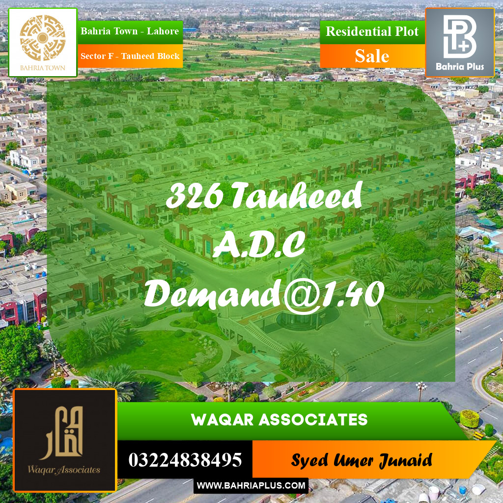 Residential Plot for Sale in Sector F - Tauheed Block -  Bahria Town, Lahore - (BP-197657)