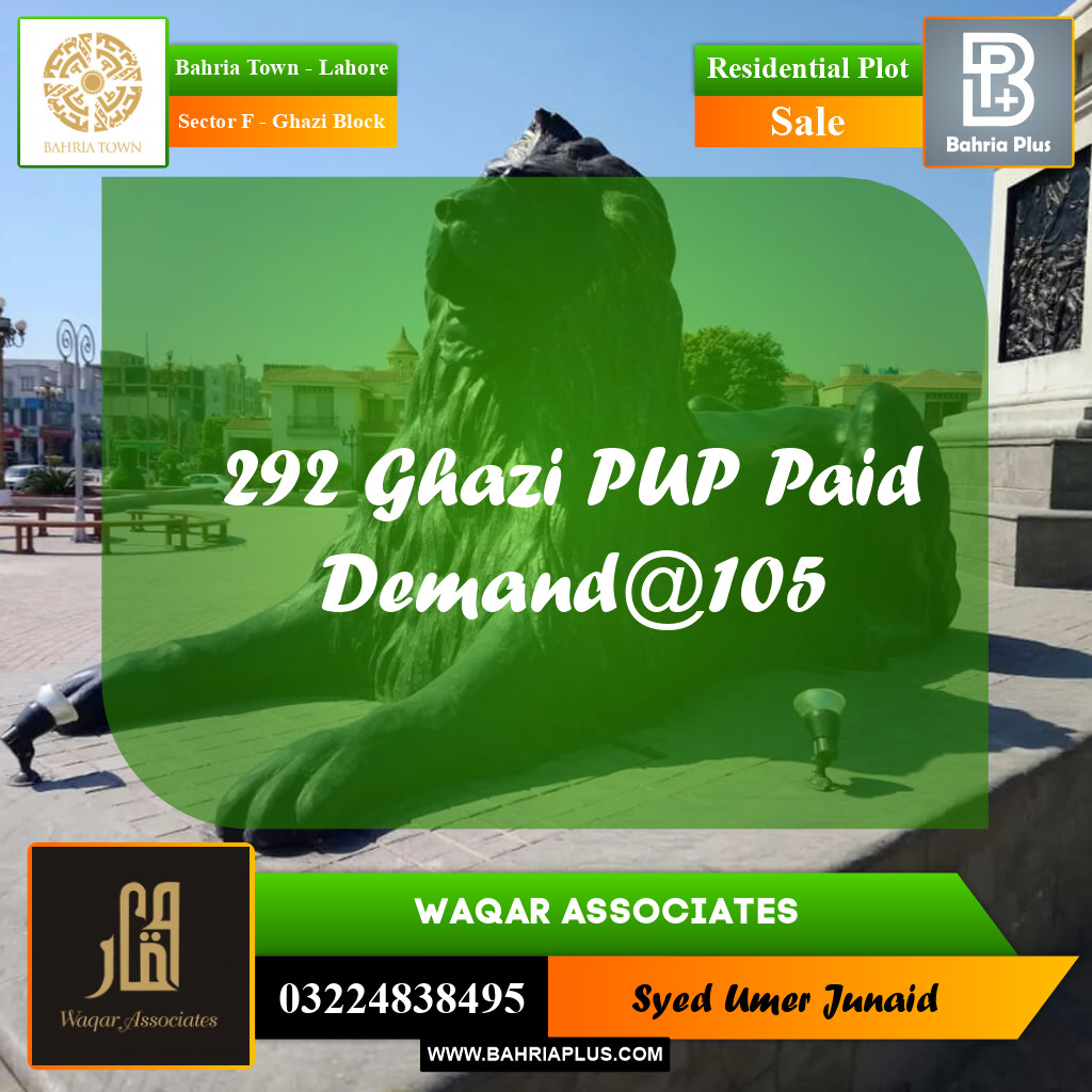 Residential Plot for Sale in Sector F - Ghazi Block -  Bahria Town, Lahore - (BP-197660)
