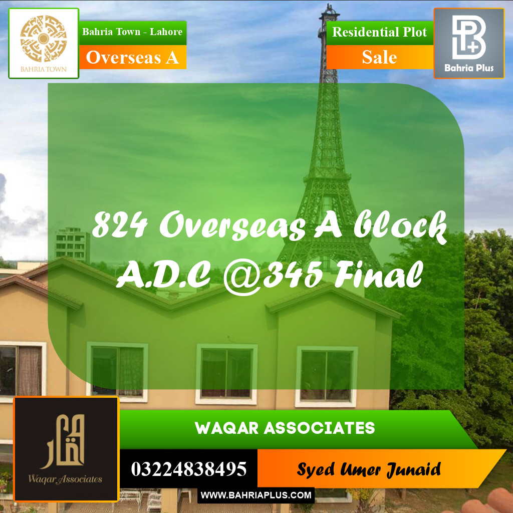 Residential Plot for Sale in Overseas A -  Bahria Town, Lahore - (BP-197661)
