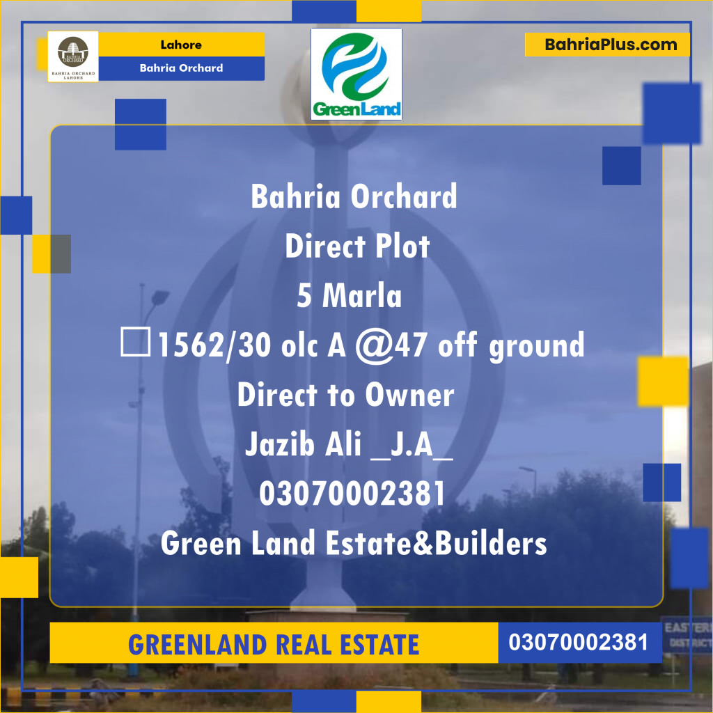 Residential Plot for Sale in Bahria Orchard, Lahore - (BP-197665)